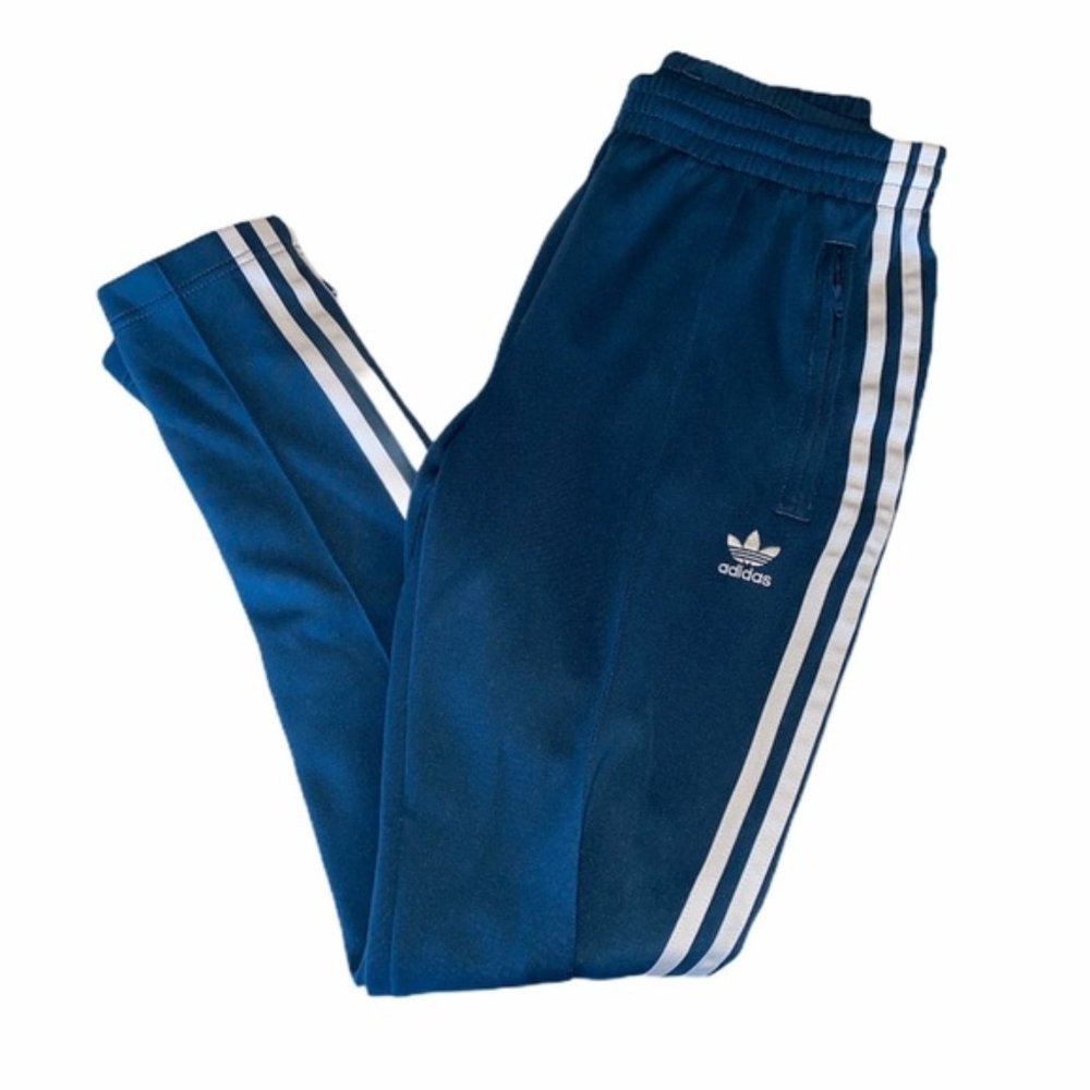 Blue Adidas jogger pants